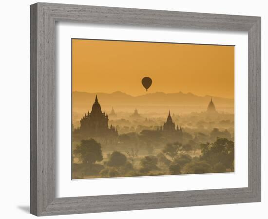 Bagan at Sunset, Mandalay, Burma (Myanmar)-Nadia Isakova-Framed Photographic Print