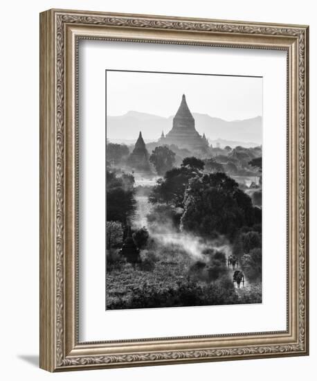 Bagan at Sunset, Mandalay, Burma (Myanmar)-Nadia Isakova-Framed Photographic Print