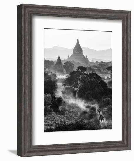 Bagan at Sunset, Mandalay, Burma (Myanmar)-Nadia Isakova-Framed Photographic Print