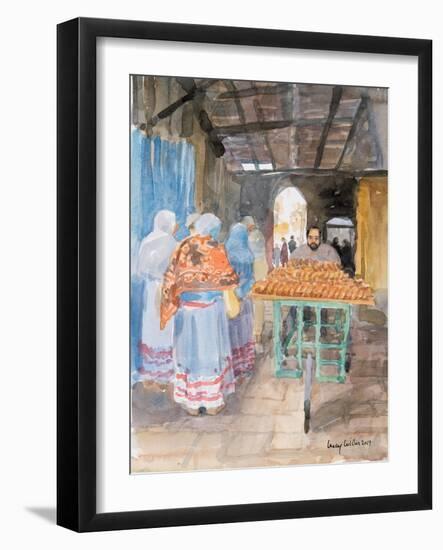 Bagel Seller in the Old City, Jerusalem, 2019 (W/C on Paper)-Lucy Willis-Framed Giclee Print