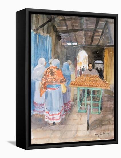 Bagel Seller in the Old City, Jerusalem, 2019 (W/C on Paper)-Lucy Willis-Framed Premier Image Canvas