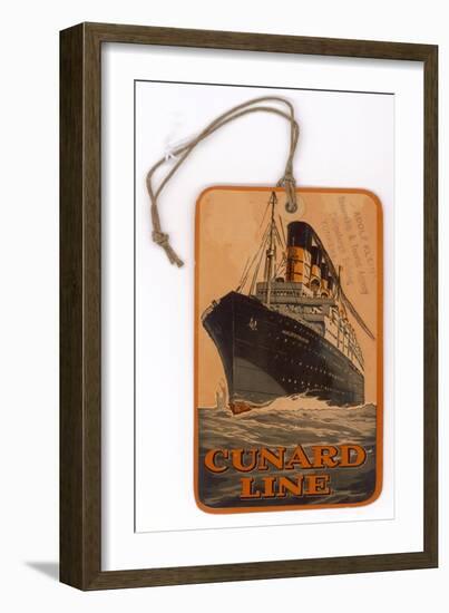 Baggage Label for the Cunard Line-null-Framed Art Print