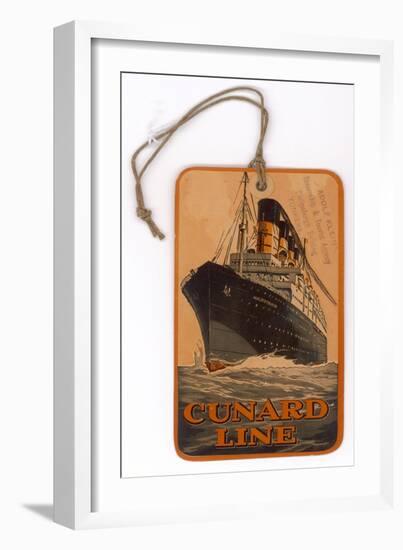 Baggage Label for the Cunard Line-null-Framed Art Print