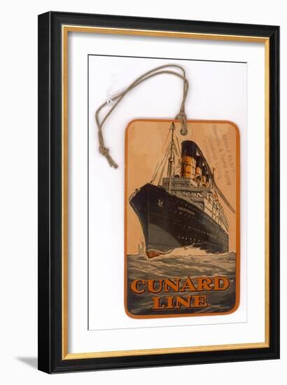 Baggage Label for the Cunard Line-null-Framed Art Print