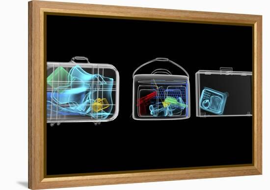 Baggage Surveillance, Simulated X-ray-Christian Darkin-Framed Premier Image Canvas