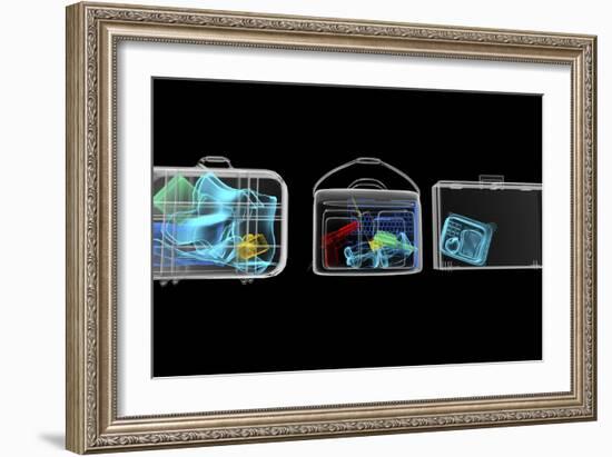 Baggage Surveillance, Simulated X-ray-Christian Darkin-Framed Photographic Print
