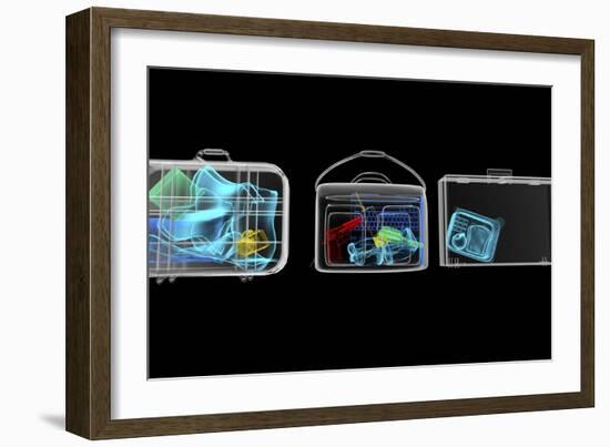 Baggage Surveillance, Simulated X-ray-Christian Darkin-Framed Photographic Print