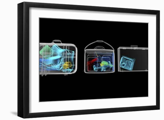 Baggage Surveillance, Simulated X-ray-Christian Darkin-Framed Photographic Print