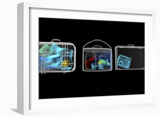 Baggage Surveillance, Simulated X-ray-Christian Darkin-Framed Photographic Print