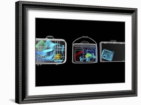 Baggage Surveillance, Simulated X-ray-Christian Darkin-Framed Photographic Print