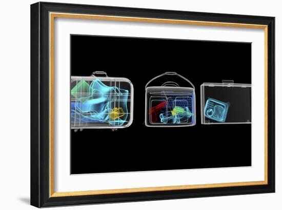 Baggage Surveillance, Simulated X-ray-Christian Darkin-Framed Photographic Print