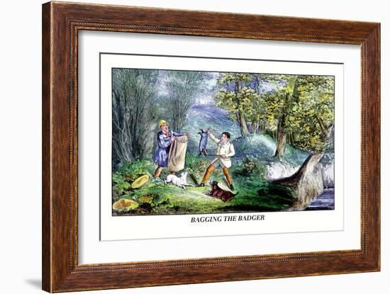 Bagging the Badger-Henry Thomas Alken-Framed Art Print