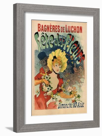 Bagneres-De-Luchon in the Flower Festival-Jules Chéret-Framed Art Print