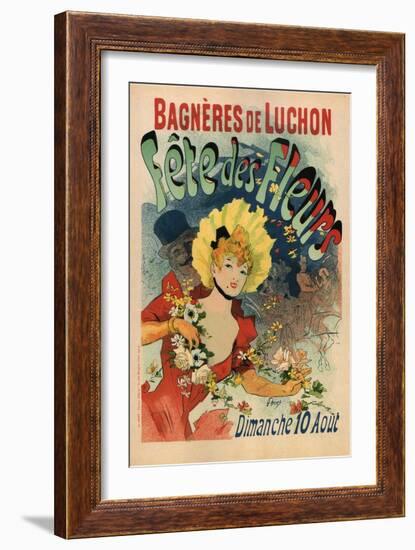Bagneres-De-Luchon in the Flower Festival-Jules Chéret-Framed Art Print
