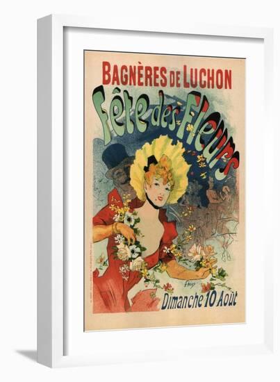 Bagneres-De-Luchon in the Flower Festival-Jules Chéret-Framed Art Print