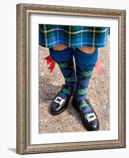 Bagpipe Player at the Loch Ness Area near Drumnadrochit Home, Scottish Highlands-Bill Bachmann-Framed Photographic Print