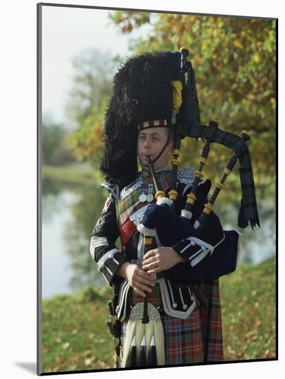 Bagpiper, Scotland, United Kingdom, Europe-Nigel Francis-Mounted Photographic Print