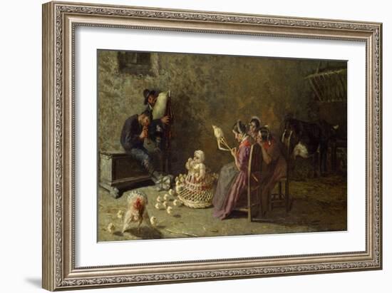 Bagpipers of Brianza, C. 1883-1885-Giovanni Segantini-Framed Giclee Print