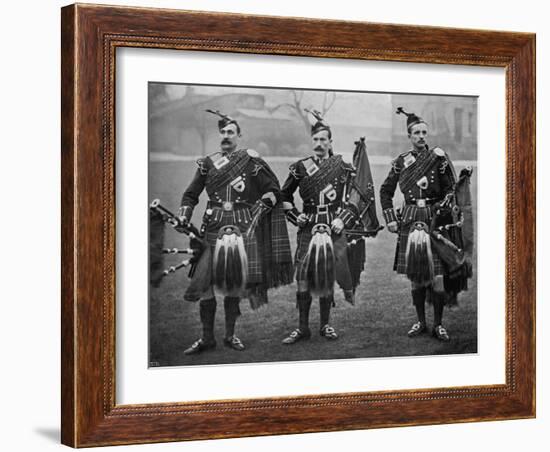 Bagpipers of the 1st Scots Guards-null-Framed Photographic Print