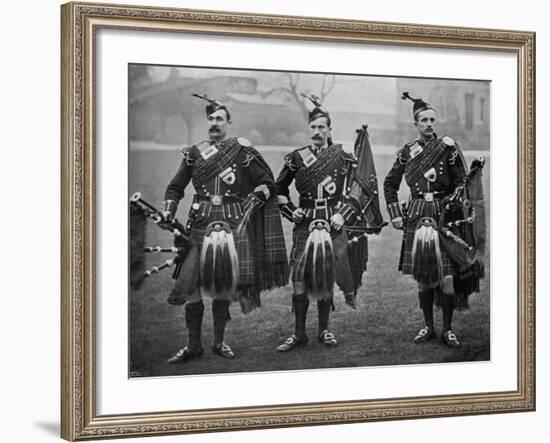 Bagpipers of the 1st Scots Guards-null-Framed Photographic Print