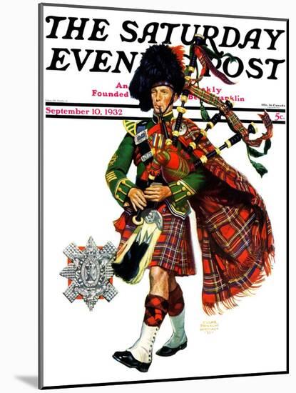 "Bagpipes," Saturday Evening Post Cover, September 10, 1932-Edgar Franklin Wittmack-Mounted Giclee Print