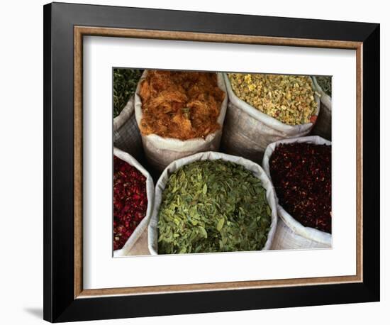 Bags of Spices for Sale at Market, Tripoli, Lebanon-Bethune Carmichael-Framed Photographic Print