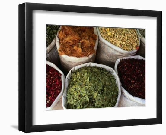 Bags of Spices for Sale at Market, Tripoli, Lebanon-Bethune Carmichael-Framed Photographic Print