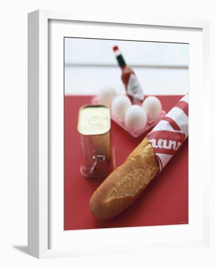 Baguette, Tin of Corned Beef, Eggs and Tabasco-Peter Medilek-Framed Photographic Print