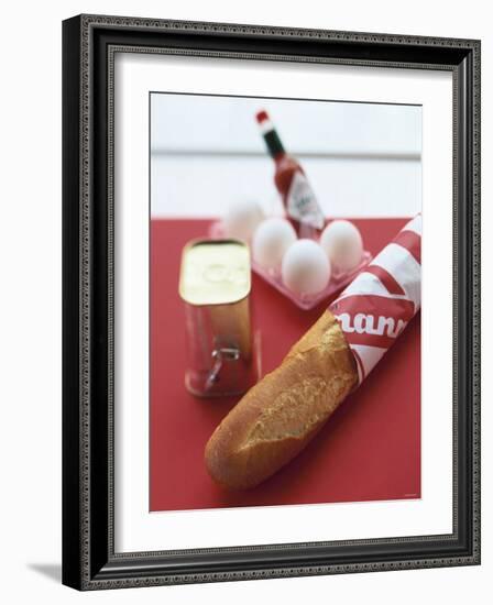 Baguette, Tin of Corned Beef, Eggs and Tabasco-Peter Medilek-Framed Photographic Print