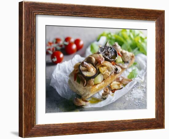 Baguette with Mushrooms and Onions-null-Framed Photographic Print