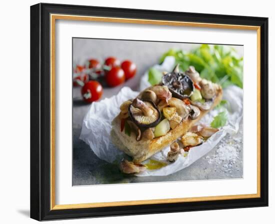 Baguette with Mushrooms and Onions-null-Framed Photographic Print