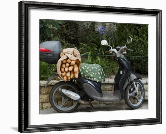 Baguettes on Back on Scooter, Monaco-Ethel Davies-Framed Photographic Print