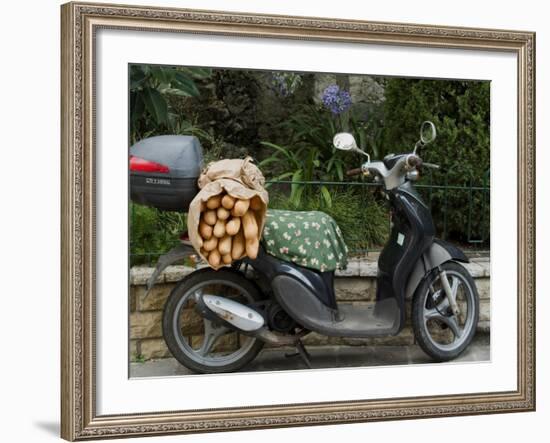 Baguettes on Back on Scooter, Monaco-Ethel Davies-Framed Photographic Print