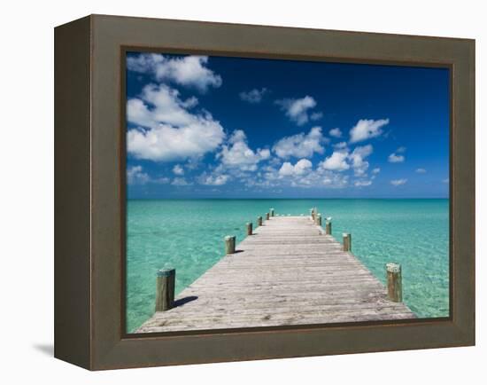 Bahamas, Eleuthera Island, Tarpum Bay, Town Pier-Walter Bibikow-Framed Premier Image Canvas