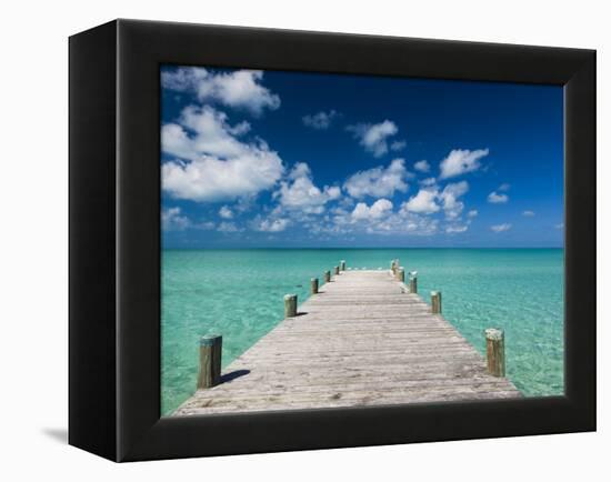 Bahamas, Eleuthera Island, Tarpum Bay, Town Pier-Walter Bibikow-Framed Premier Image Canvas