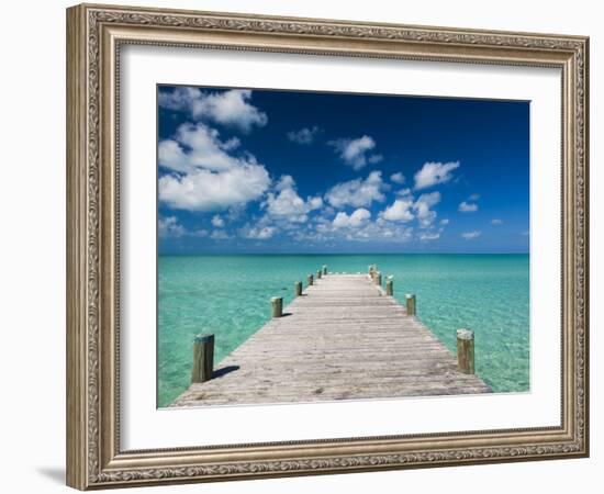 Bahamas, Eleuthera Island, Tarpum Bay, Town Pier-Walter Bibikow-Framed Photographic Print