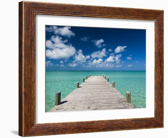 Bahamas, Eleuthera Island, Tarpum Bay, Town Pier-Walter Bibikow-Framed Photographic Print