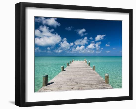 Bahamas, Eleuthera Island, Tarpum Bay, Town Pier-Walter Bibikow-Framed Photographic Print