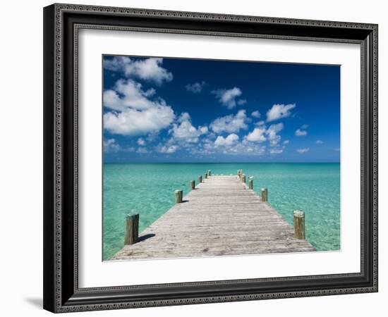 Bahamas, Eleuthera Island, Tarpum Bay, Town Pier-Walter Bibikow-Framed Photographic Print