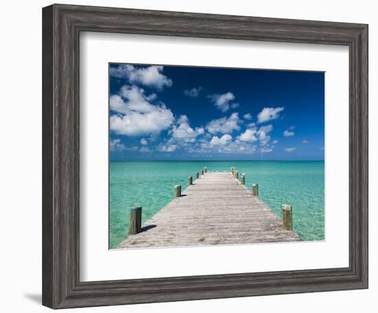 Bahamas, Eleuthera Island, Tarpum Bay, Town Pier-Walter Bibikow-Framed Photographic Print