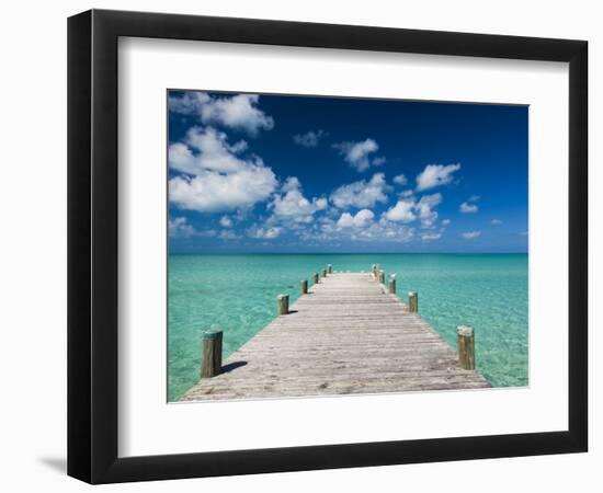 Bahamas, Eleuthera Island, Tarpum Bay, Town Pier-Walter Bibikow-Framed Photographic Print