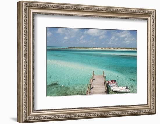 Bahamas, Exuma Island, Cays Land and Sea Park. Pier and Moored Boats-Don Paulson-Framed Photographic Print