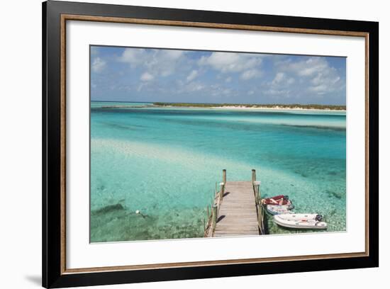 Bahamas, Exuma Island, Cays Land and Sea Park. Pier and Moored Boats-Don Paulson-Framed Photographic Print