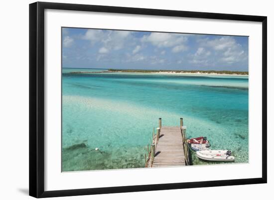 Bahamas, Exuma Island, Cays Land and Sea Park. Pier and Moored Boats-Don Paulson-Framed Photographic Print