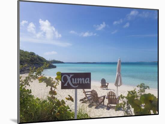 Bahamas, Exuma Island. Chairs on Beach-Don Paulson-Mounted Photographic Print