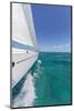 Bahamas, Exuma Island. Sailboat under Sail in Ocean-Don Paulson-Mounted Photographic Print