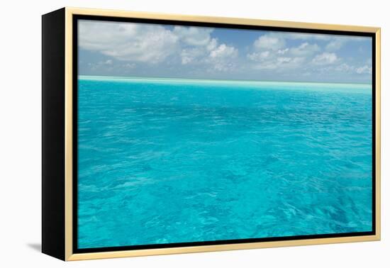Bahamas, Exuma Island. Seascape of Aqua Ocean-Don Paulson-Framed Premier Image Canvas