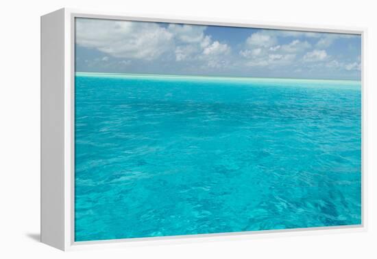 Bahamas, Exuma Island. Seascape of Aqua Ocean-Don Paulson-Framed Premier Image Canvas