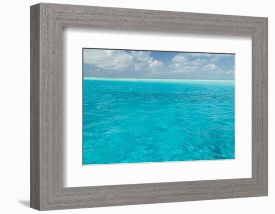 Bahamas, Exuma Island. Seascape of Aqua Ocean-Don Paulson-Framed Photographic Print