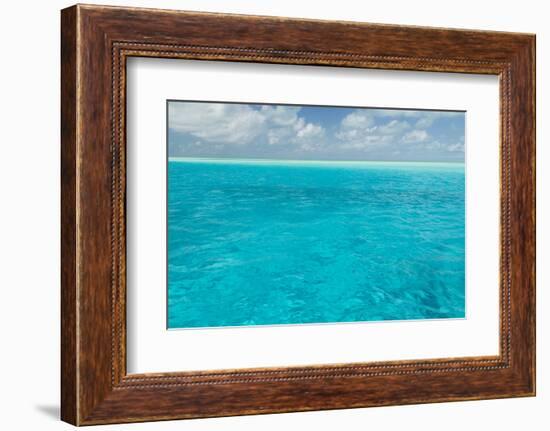 Bahamas, Exuma Island. Seascape of Aqua Ocean-Don Paulson-Framed Photographic Print